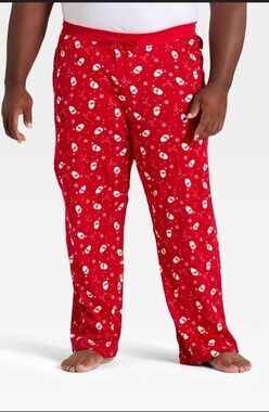Mens 5XL Tall Red SantaPajama Pants 100% Cotton Wondershop Target